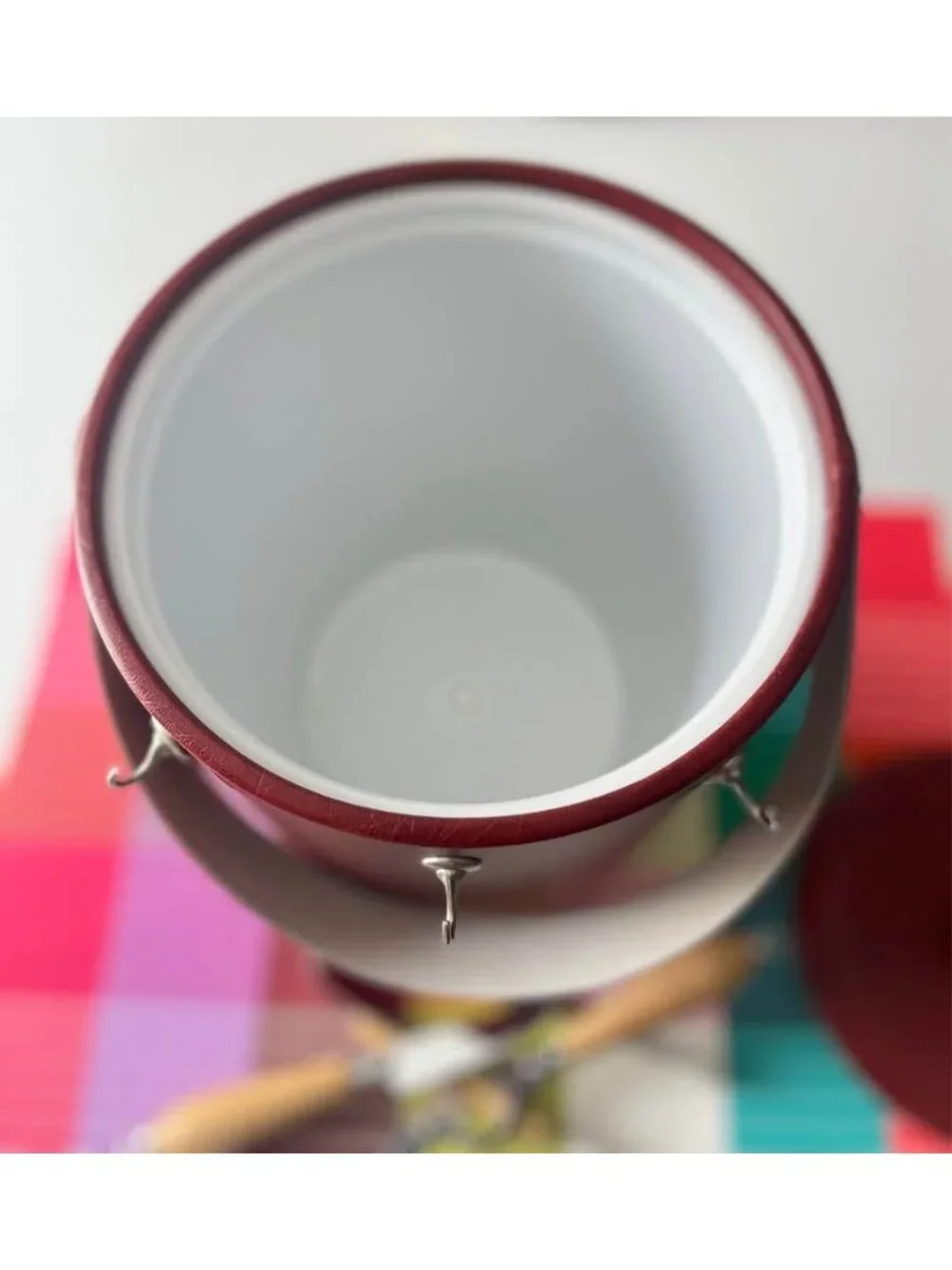 Vintage Georges Briard faux leather ice bucket